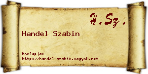 Handel Szabin névjegykártya